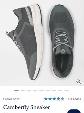 Peter Millar Men’s Camberfly Sneaker in Iron Size 10.5